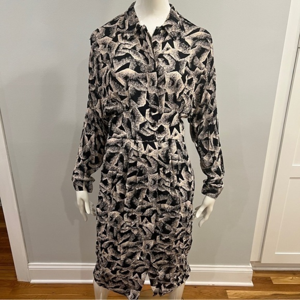 Vintage Patterned Midi Dress